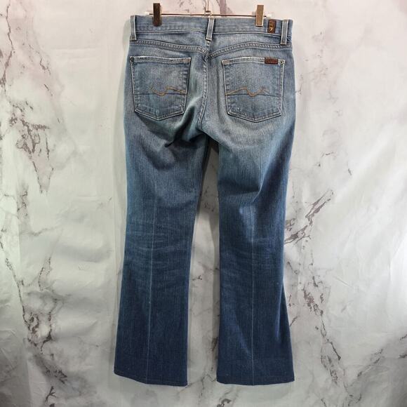 7 For All Mankind Jeans Womens 29 Vintage Y2K Light Wash Mid Rise Boot Denim - Picture 1 of 12